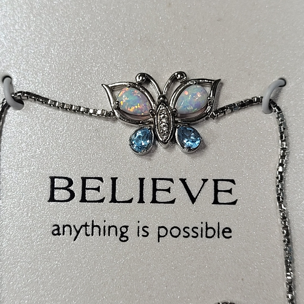 Silver Butterfly Adjustable Bracelet - image 2